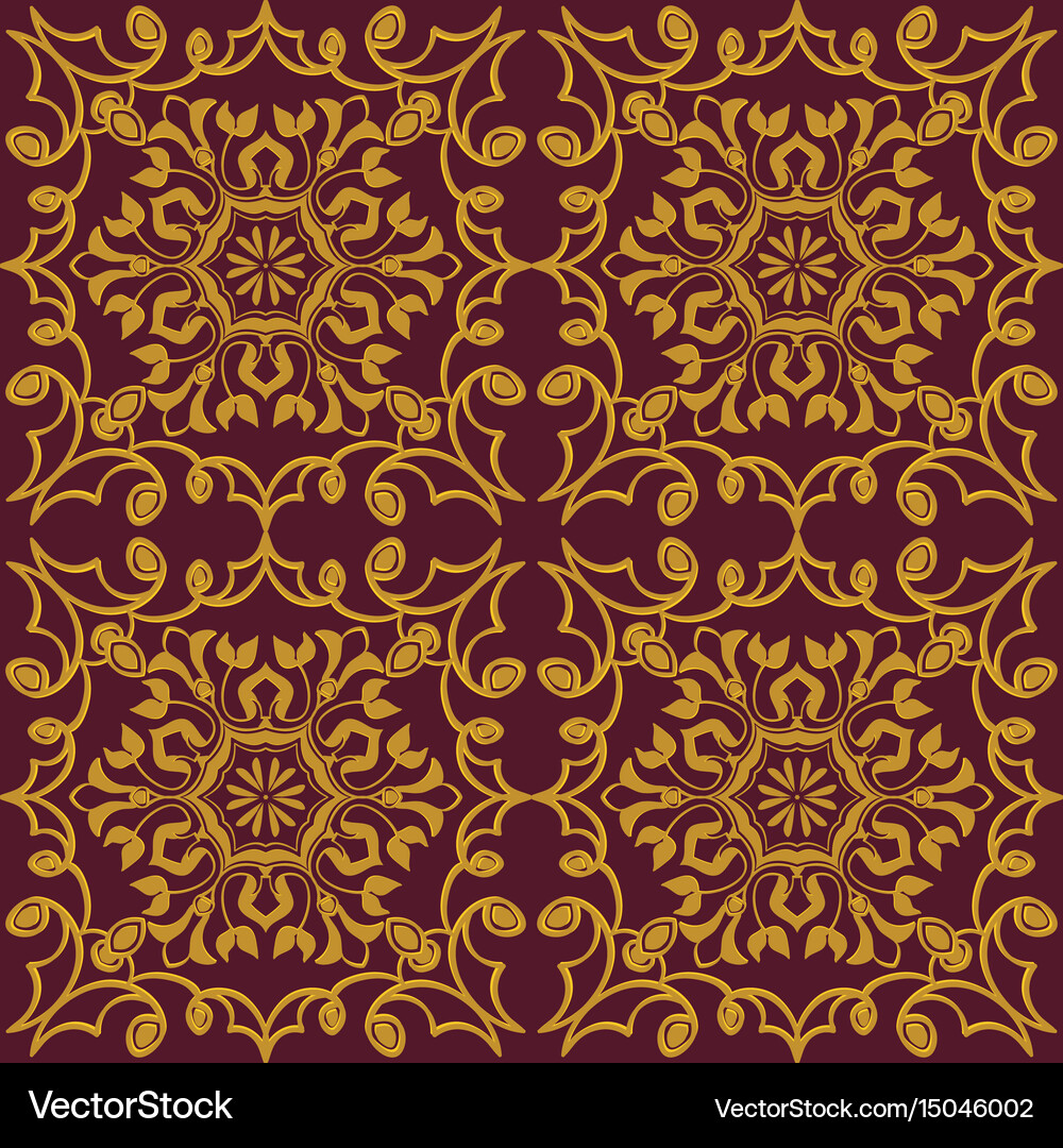 Seamless texture golden vintage pattern Royalty Free Vector