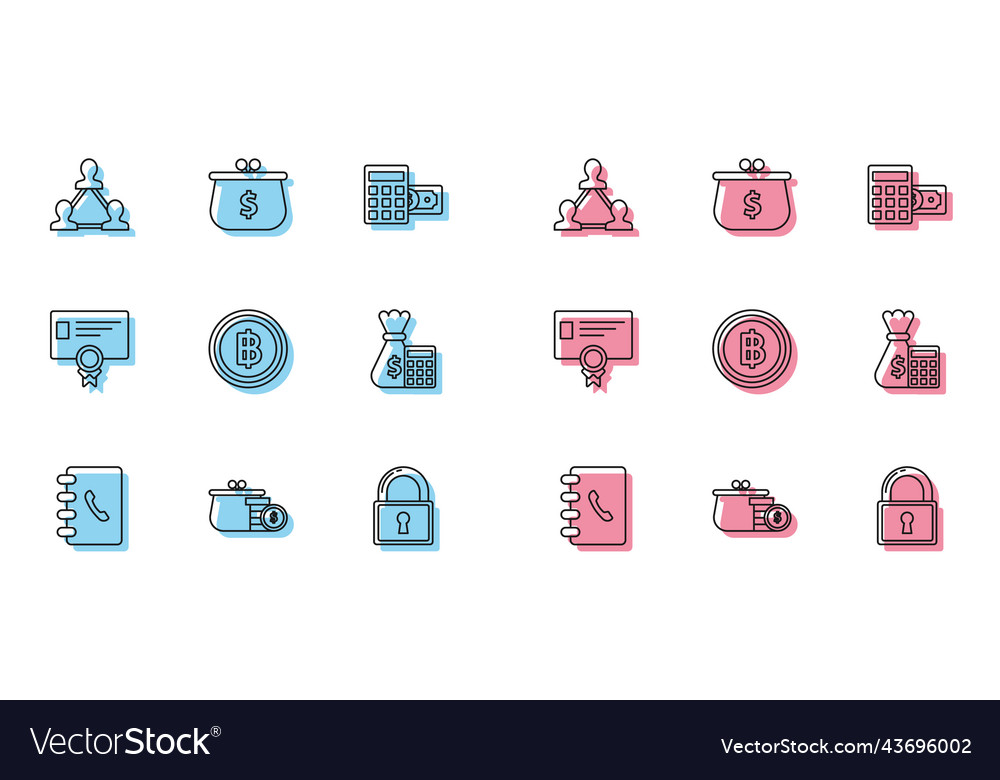 Set line address book wallet with coins project