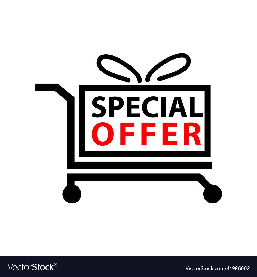 Shopping cart with the word special offer