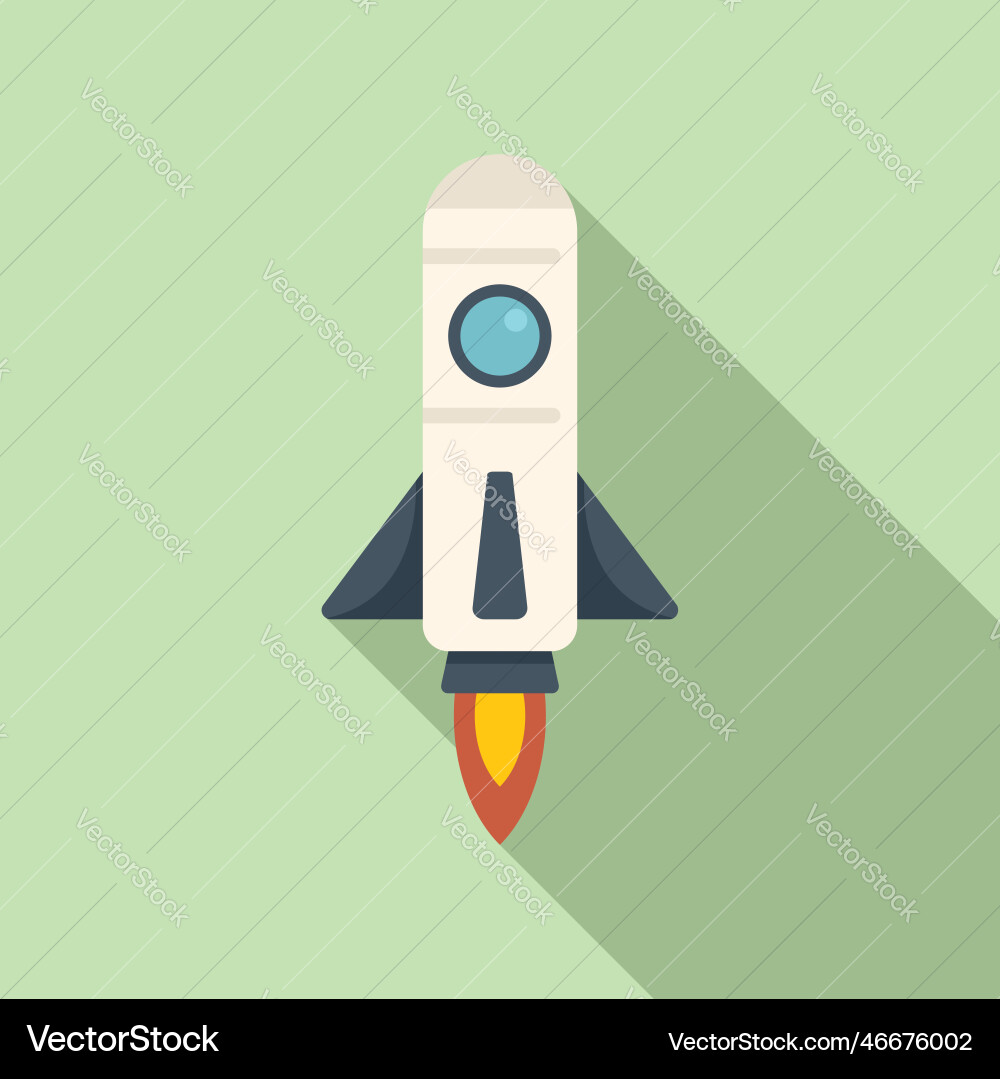 Sky shuttle icon flat space fire Royalty Free Vector Image