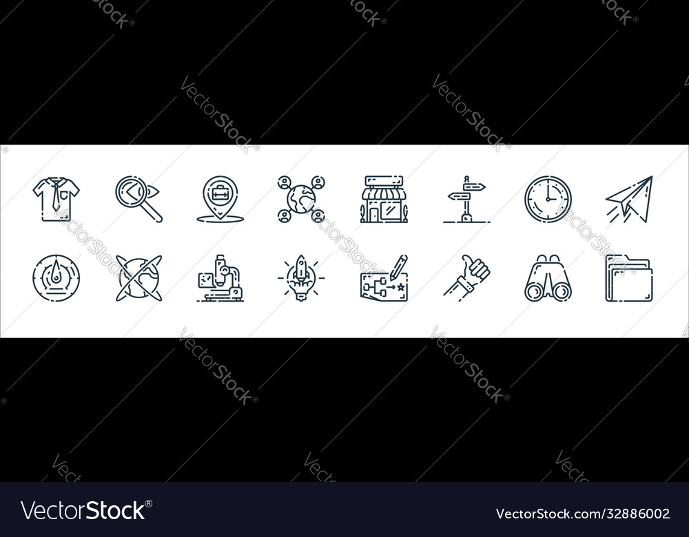 Startup line icons linear set quality vector image Startup line icons linear set quality