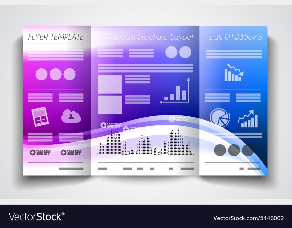 tri fold brochure template design or flyer layout vector image