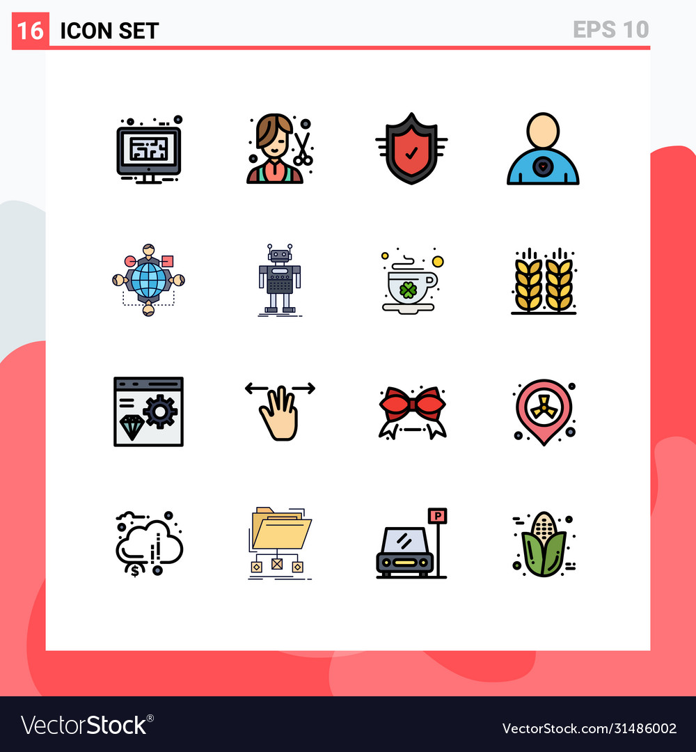 User interface pack 16 basic flat color filled