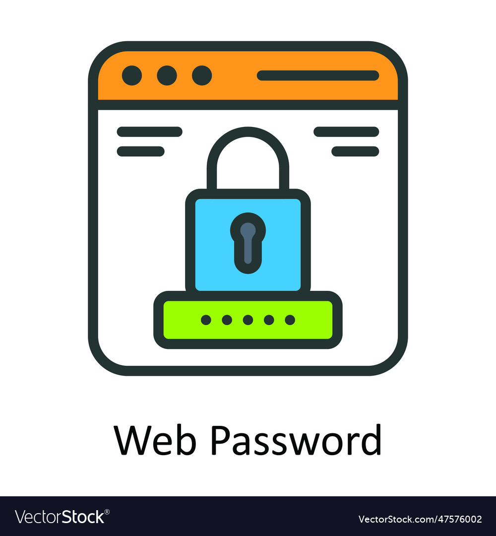 Web password fill outline icon design illus