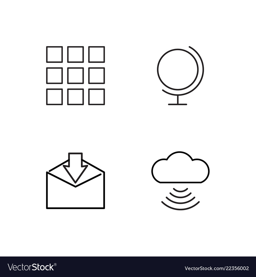 Web simple outlined icons set vector image Web simple outlined icons set