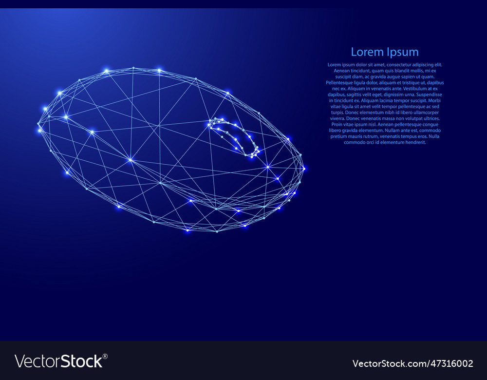 Wireless computer mouse from futuristic polygonal vector image Wireless computer mouse from futuristic polygonal