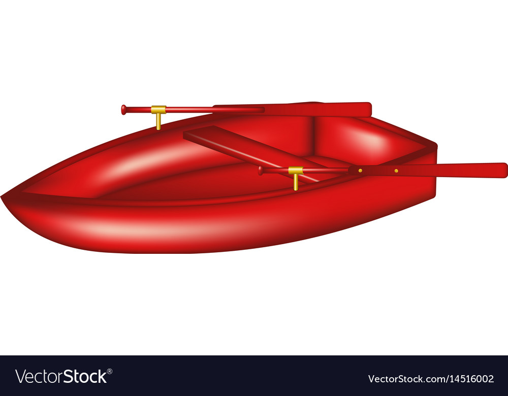 Wooden rowing boat in red design