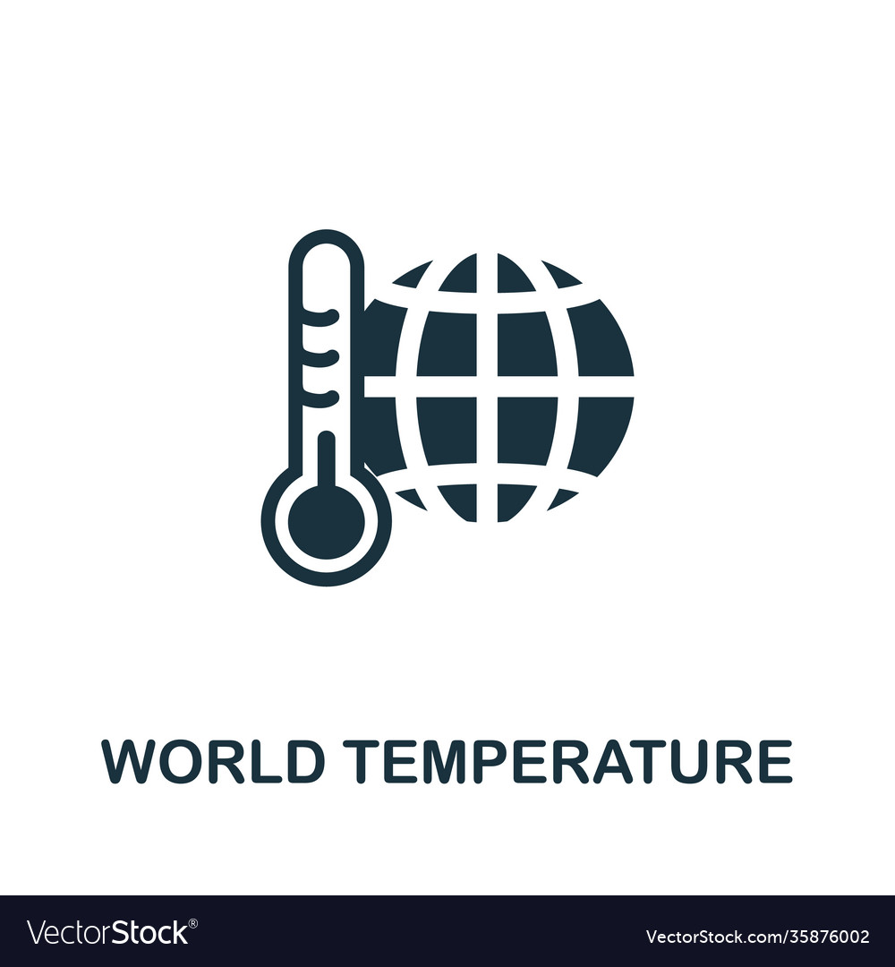 World temperature icon simple element from global