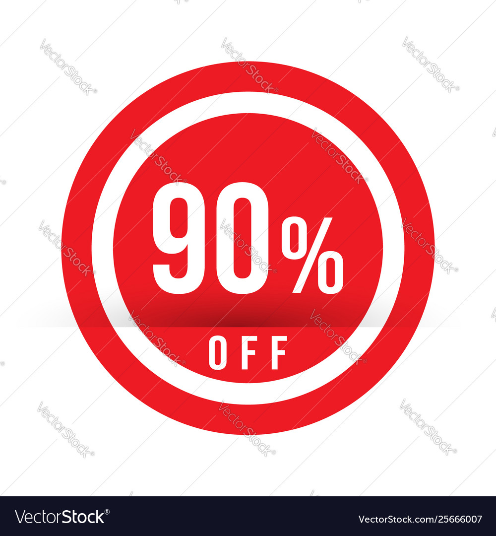 90 percent off - red sale stamp - special offer vector image 90 percent off - red sale stamp - special offer