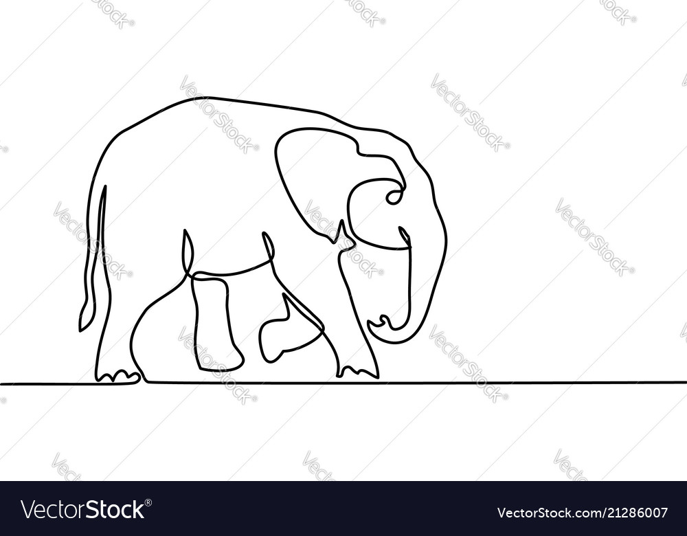 Baby Elephant Walking Symbol Royalty Free Vector Image