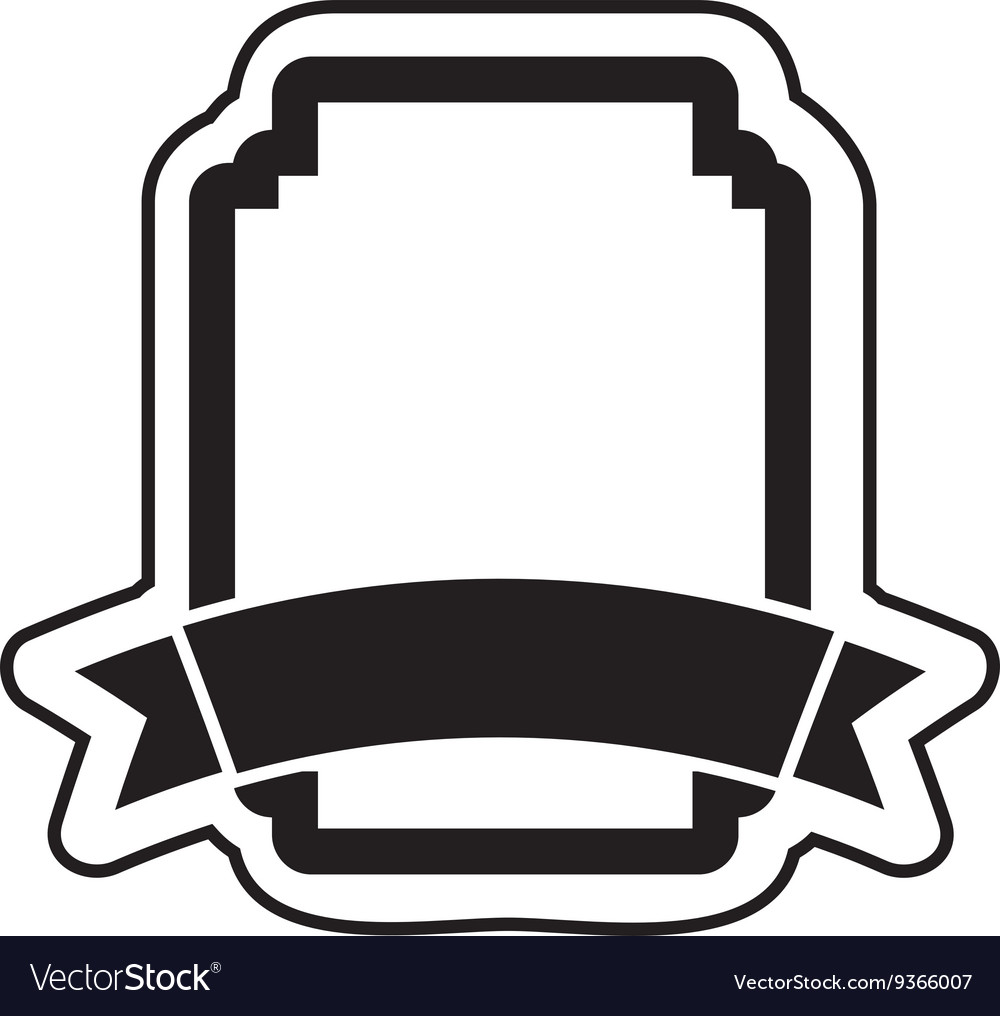 Badge with ribbon isolated design