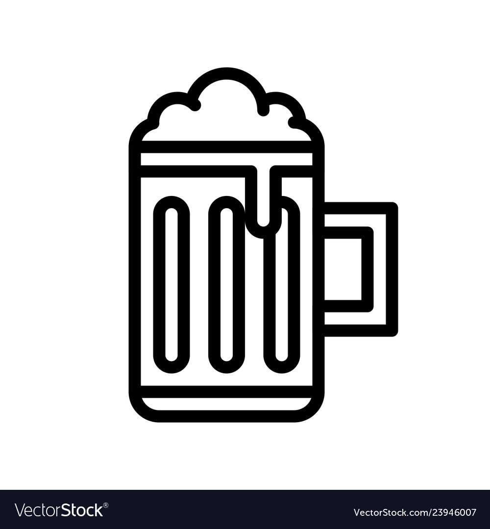 Beer mug feast of saint patrick line icon