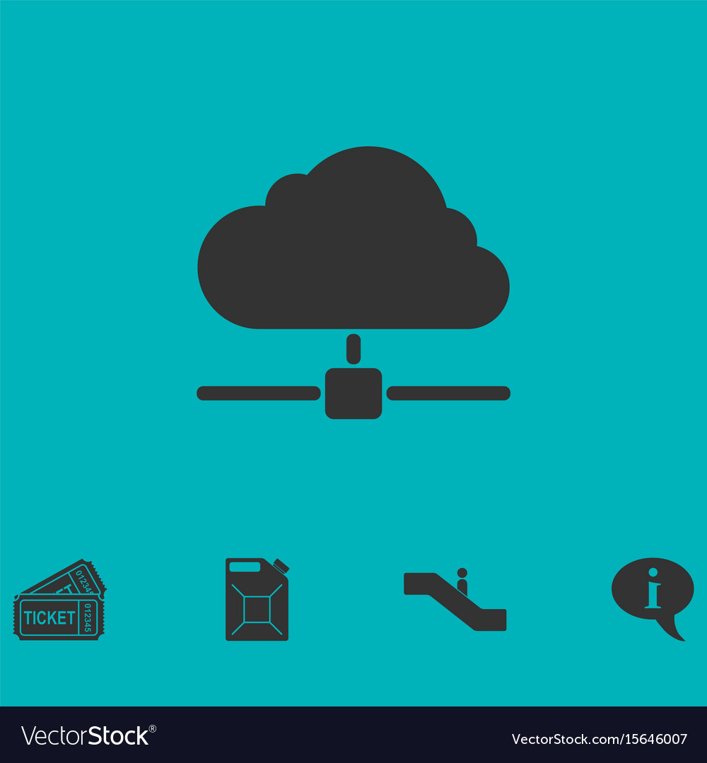 Cloud computingserver icon flat