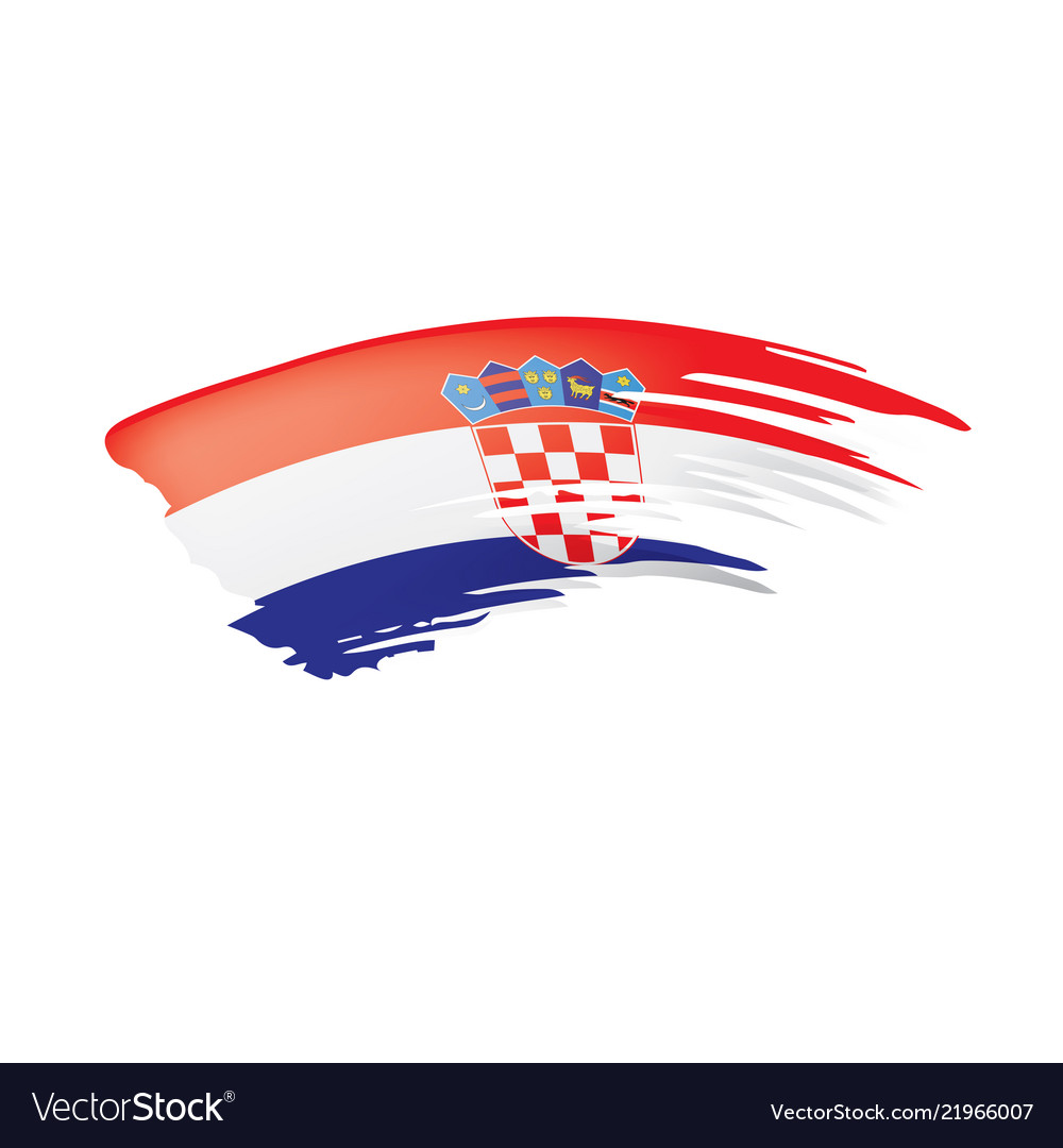 Croatia flag on a white Royalty Free Vector Image