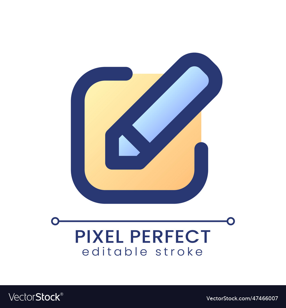 Edit pixel perfect gradient fill ui icon vector image Edit pixel perfect gradient fill ui icon