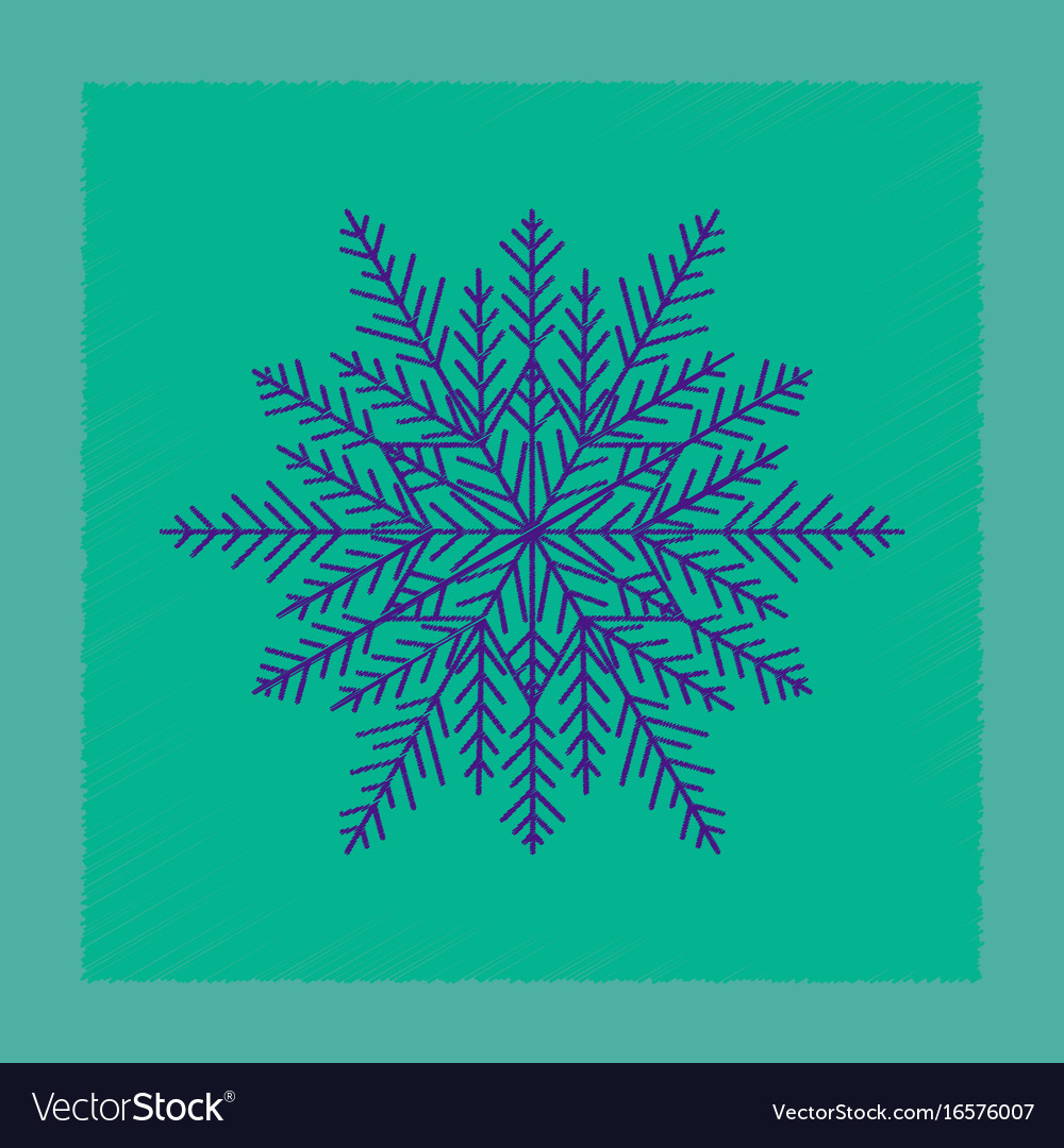 Flat shading style icon snowflake
