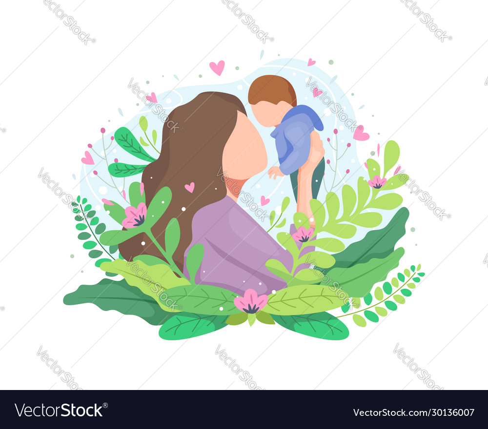 Portrait happy loving mother and her baby Vector Image