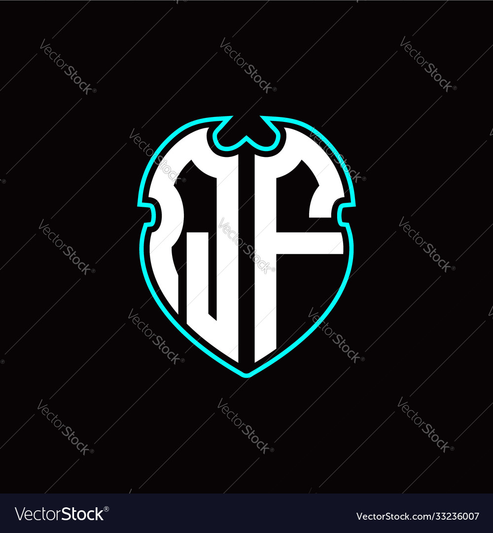 Q f initial logo design with a shield shape vector image Q f initial logo design with a shield shape