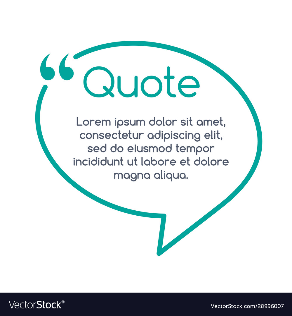Quote speech bubble template text in brackets