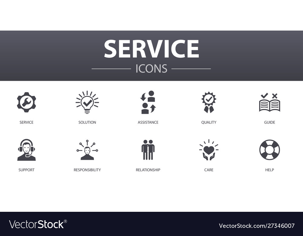 Service simple concept icons set contains