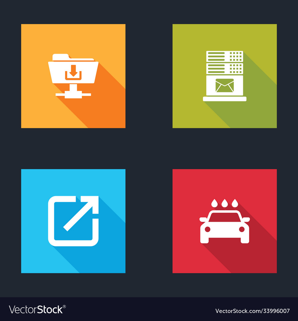 Set ftp folder download mail server open in new vector image Set ftp folder download mail server open in new
