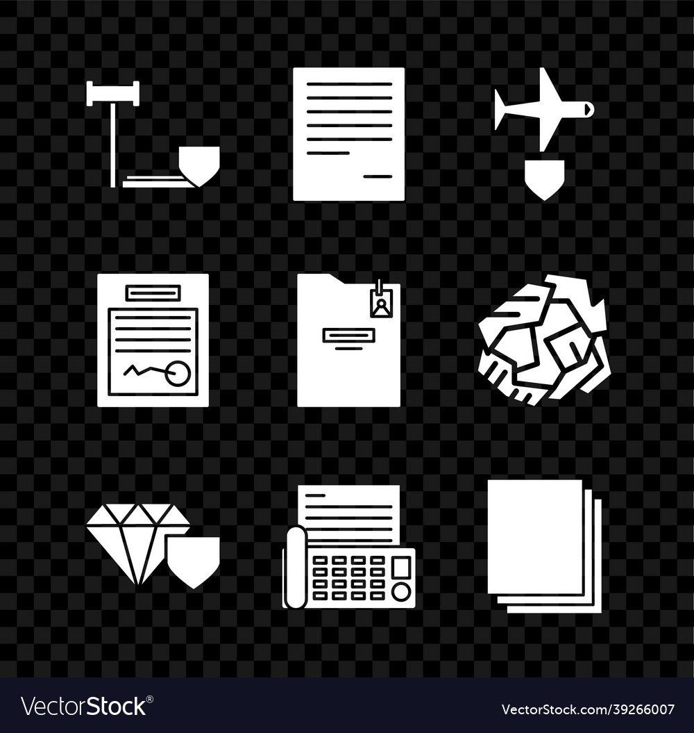 Set judge gavel with shield document plane