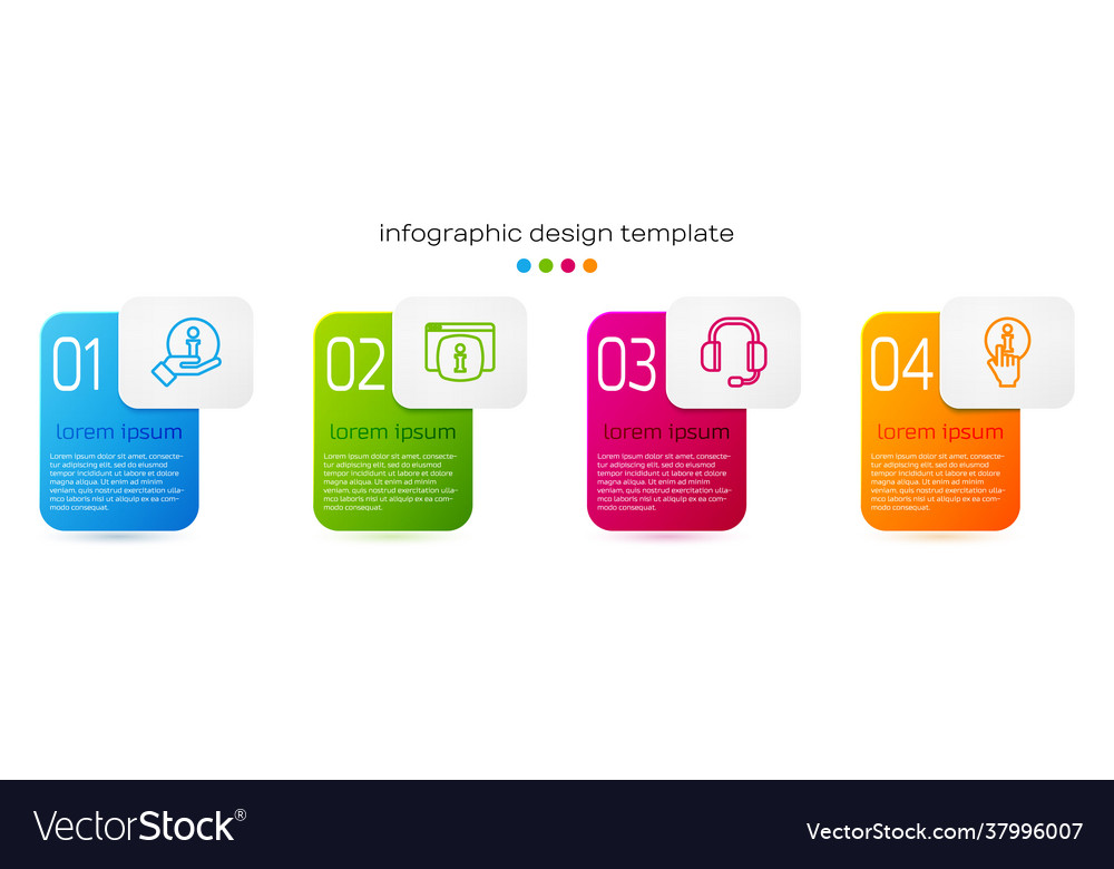 Set line information monitor with faq vector image Set line information monitor with faq