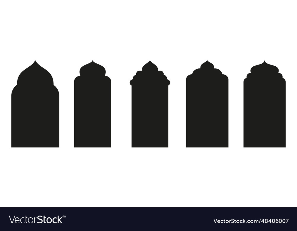 Shape islamic door and window silhouette arabic Vector Image