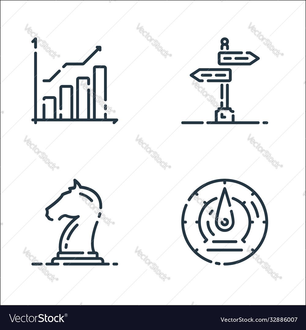 Startup line icons linear set quality vector image Startup line icons linear set quality