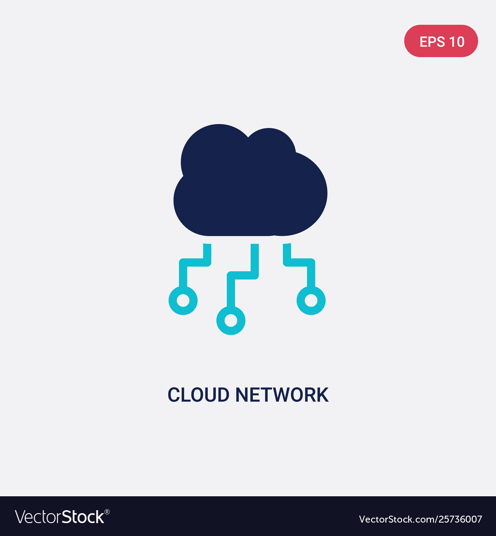 Two color cloud network icon from computer vector image Two color cloud network icon from computer