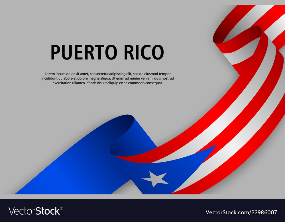 Waving ribbon with flag Royalty Free Vector Image