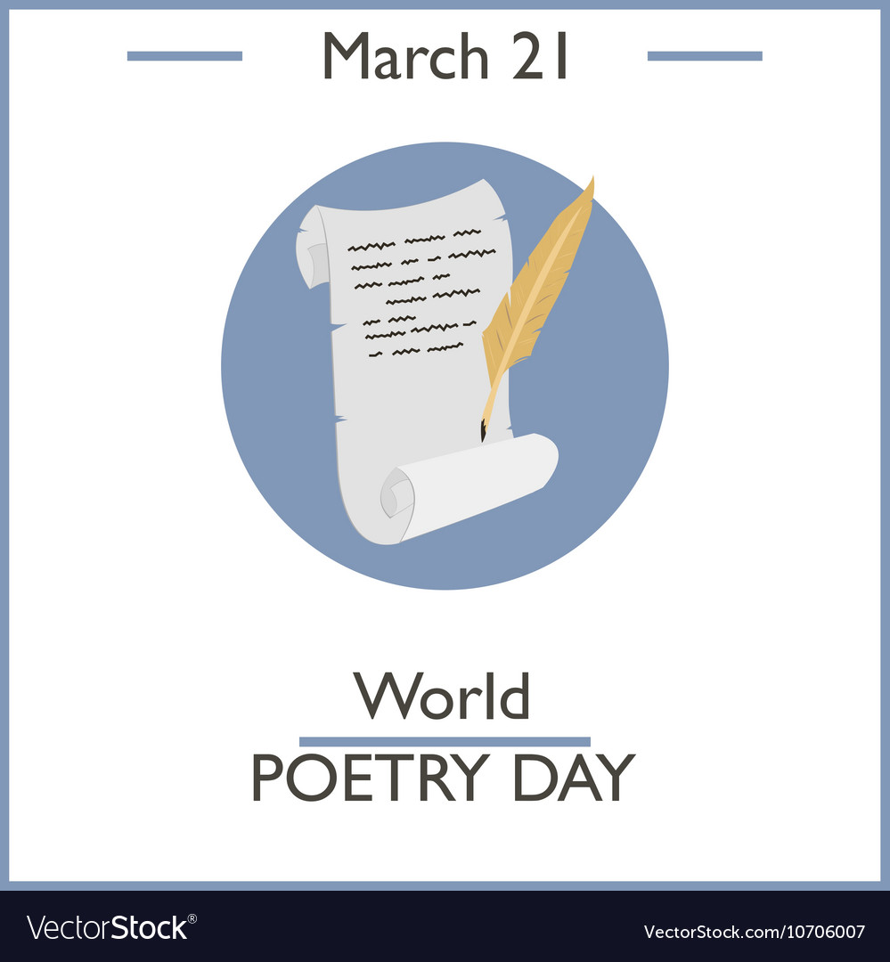 World poetry day Royalty Free Vector Image - VectorStock