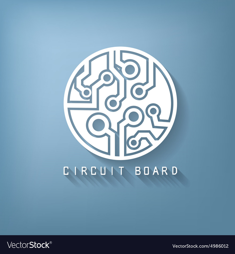 Circuit board sign icon technology scheme symbol