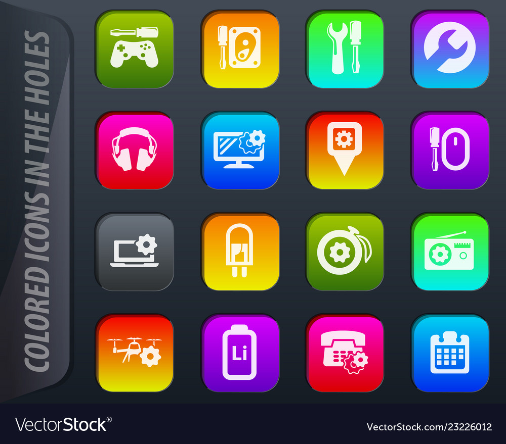 Elektronische Reparatur-Icons Set