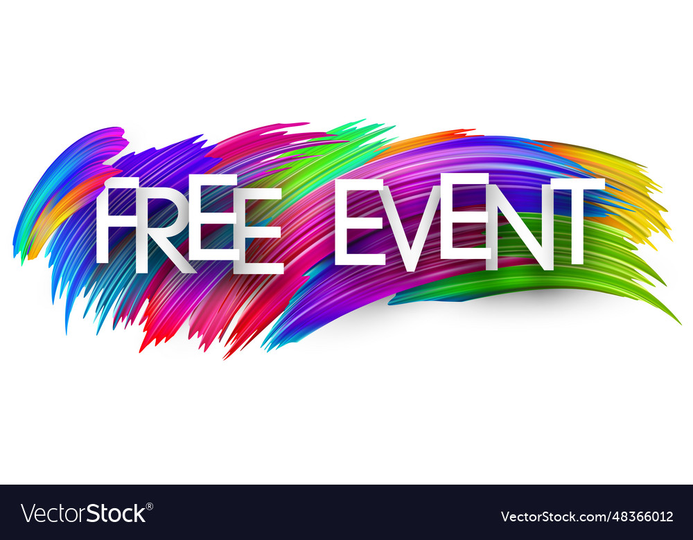 Free event paper word sign with colorful spectrum