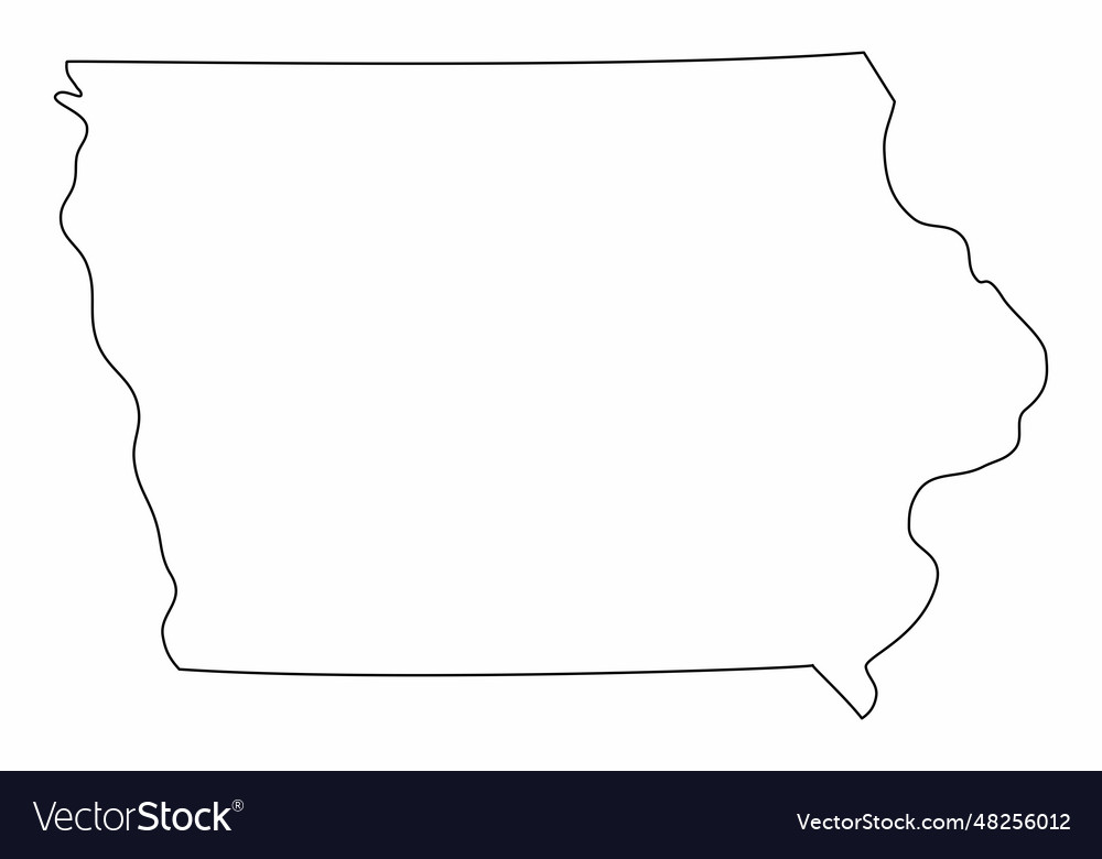 Iowa map outline Royalty Free Vector Image - VectorStock