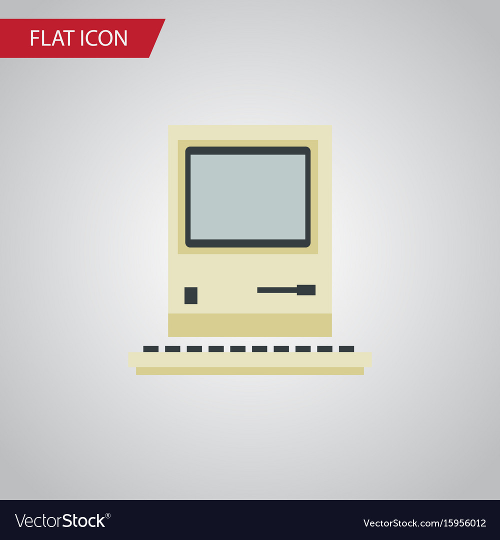 Isolated retro notebook flat icon computing