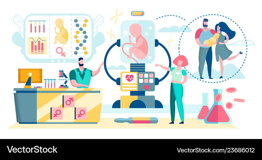 Ivf Artificial Insemination Embryo Transferring Vector Image