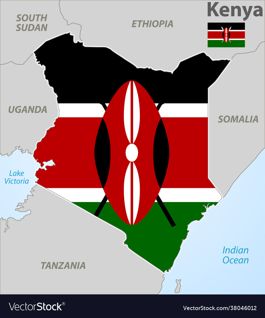 Map Kenya With Cities Royalty Free Vector Image