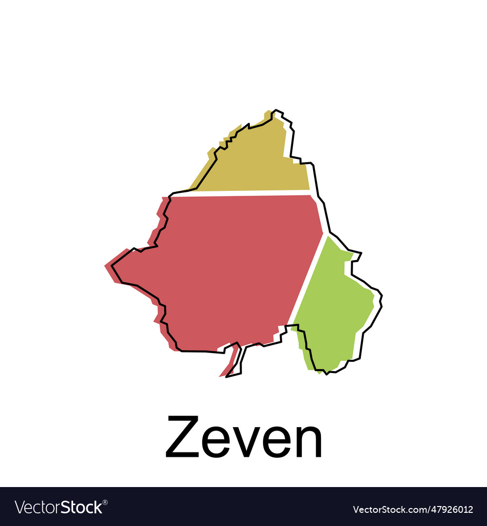 Map of zeven colorful design world Vector Image Map of zeven colorful design world