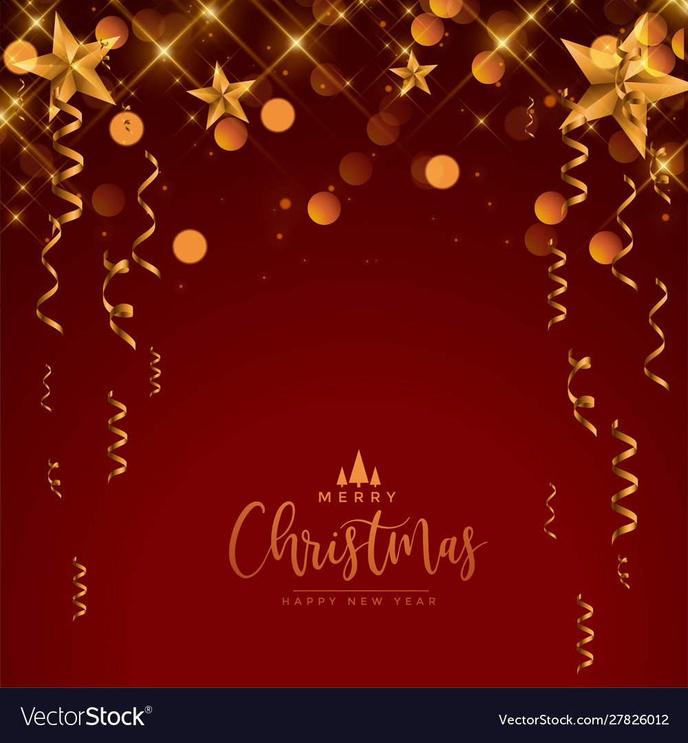 Merry christmas festival celebration red and gold