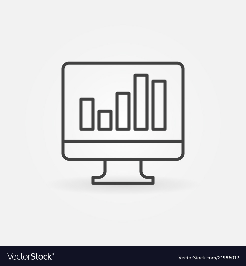 Monitor mit Business-Diagramm Kontur Konzept