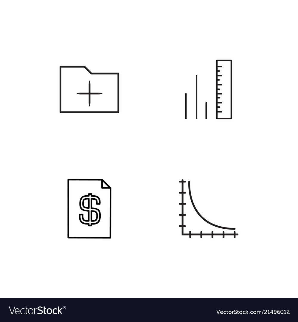 Office linear icons set simple outline