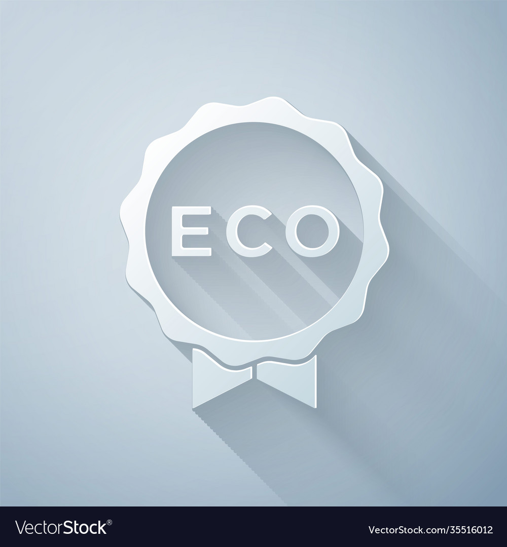 Paper cut banner label tag logo for eco green