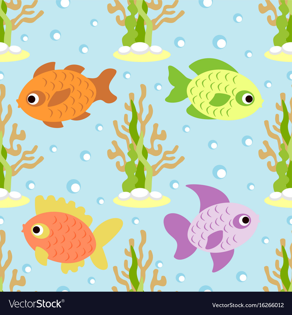 Seamless background card with fish Royalty Free Vector Image