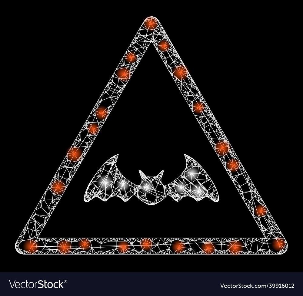 Shiny net mesh bat warning with lightspots vector image Shiny net mesh bat warning with lightspots