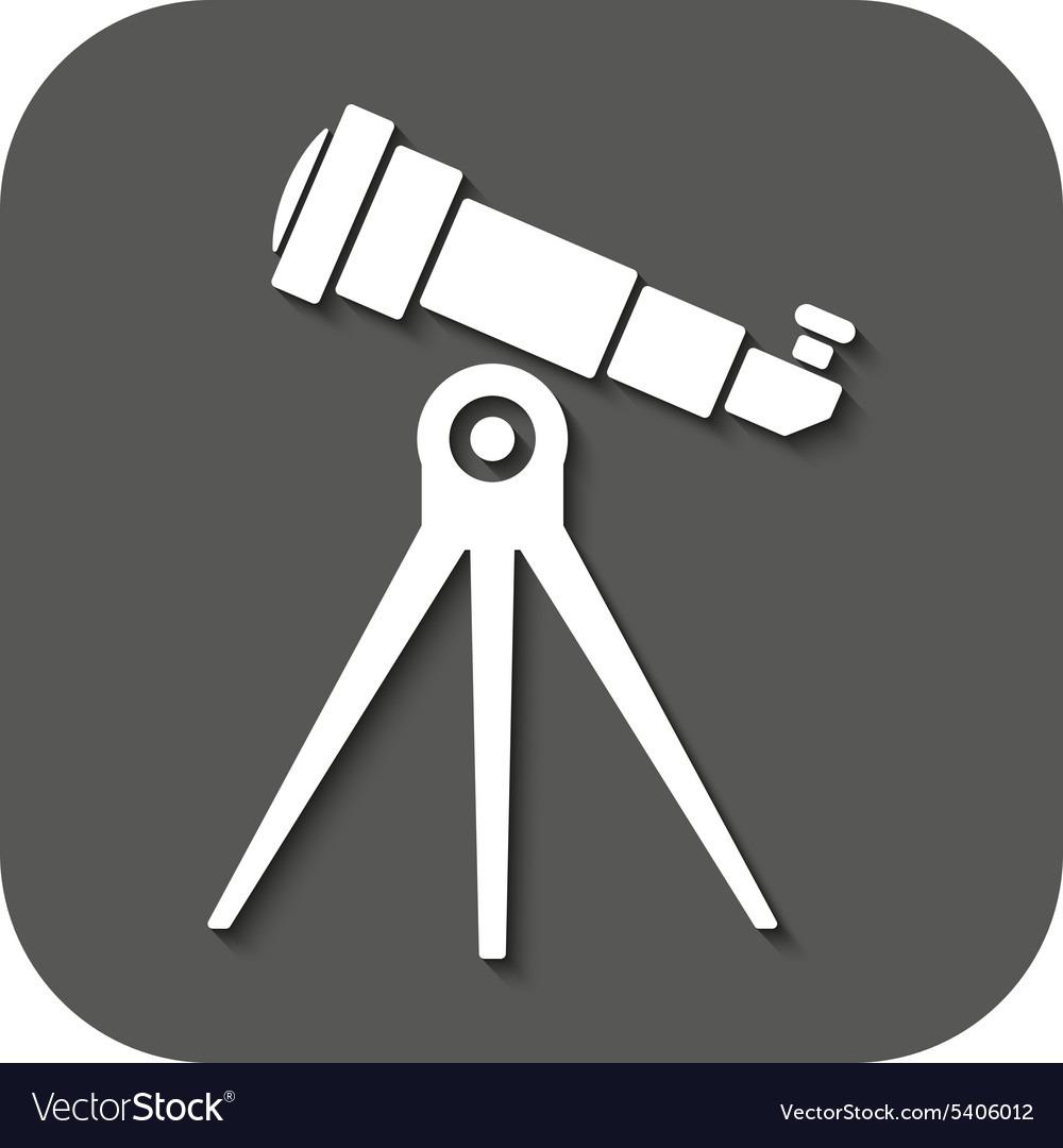 Telescope icon spyglass symbol flat