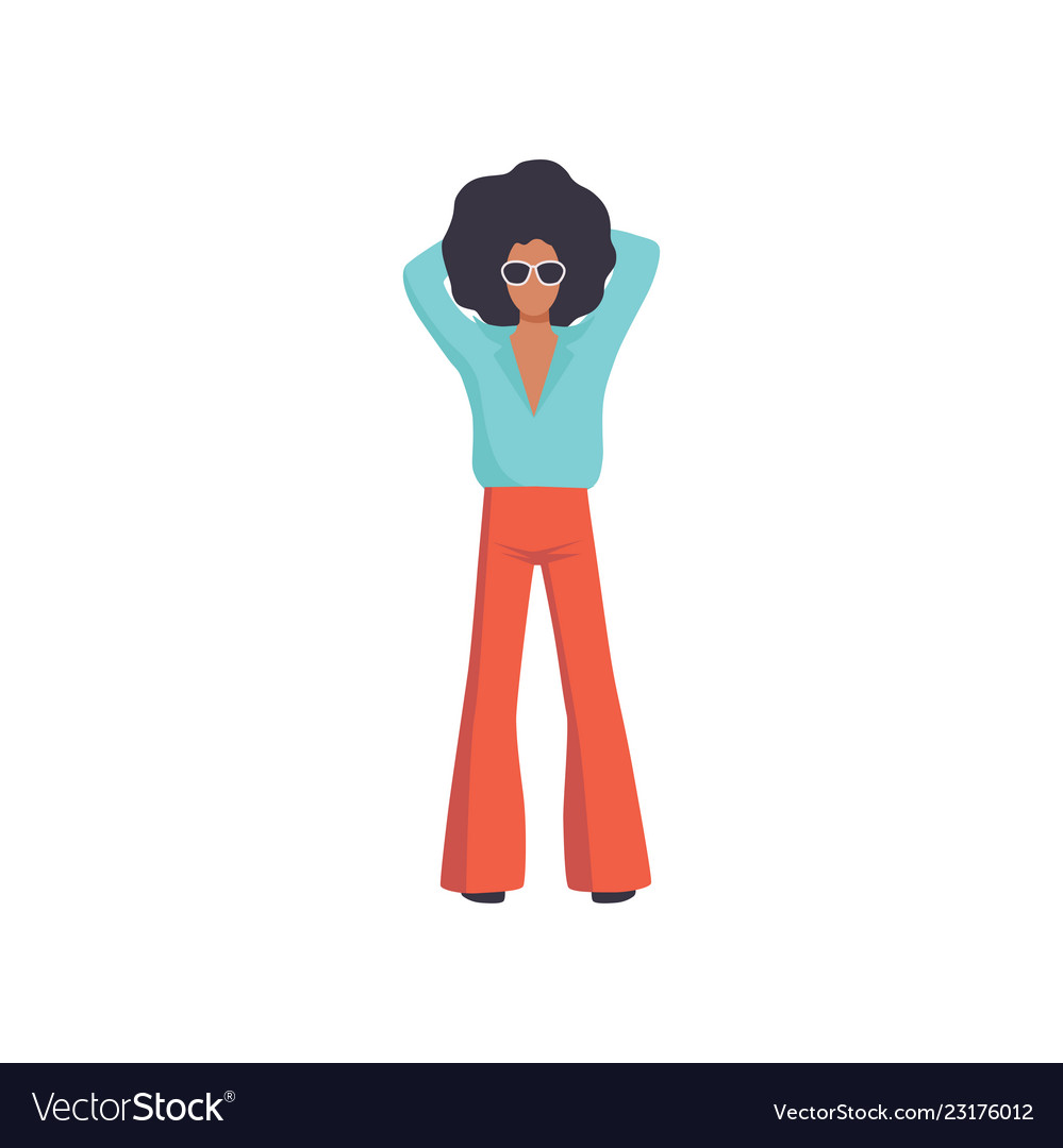 Young Man With Afro Curly Hairstyle Retro Fashion Vector Image