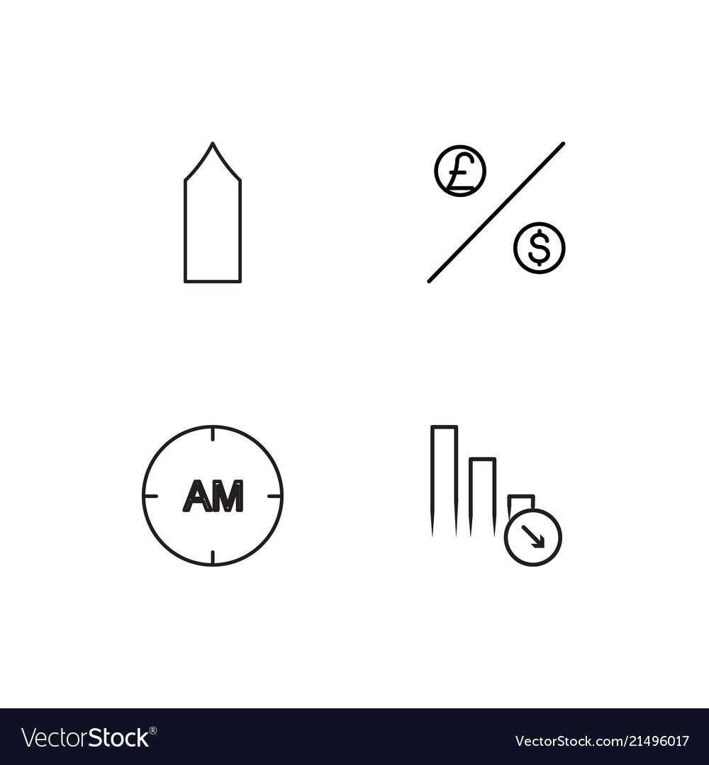 Banking linear icons set simple outline