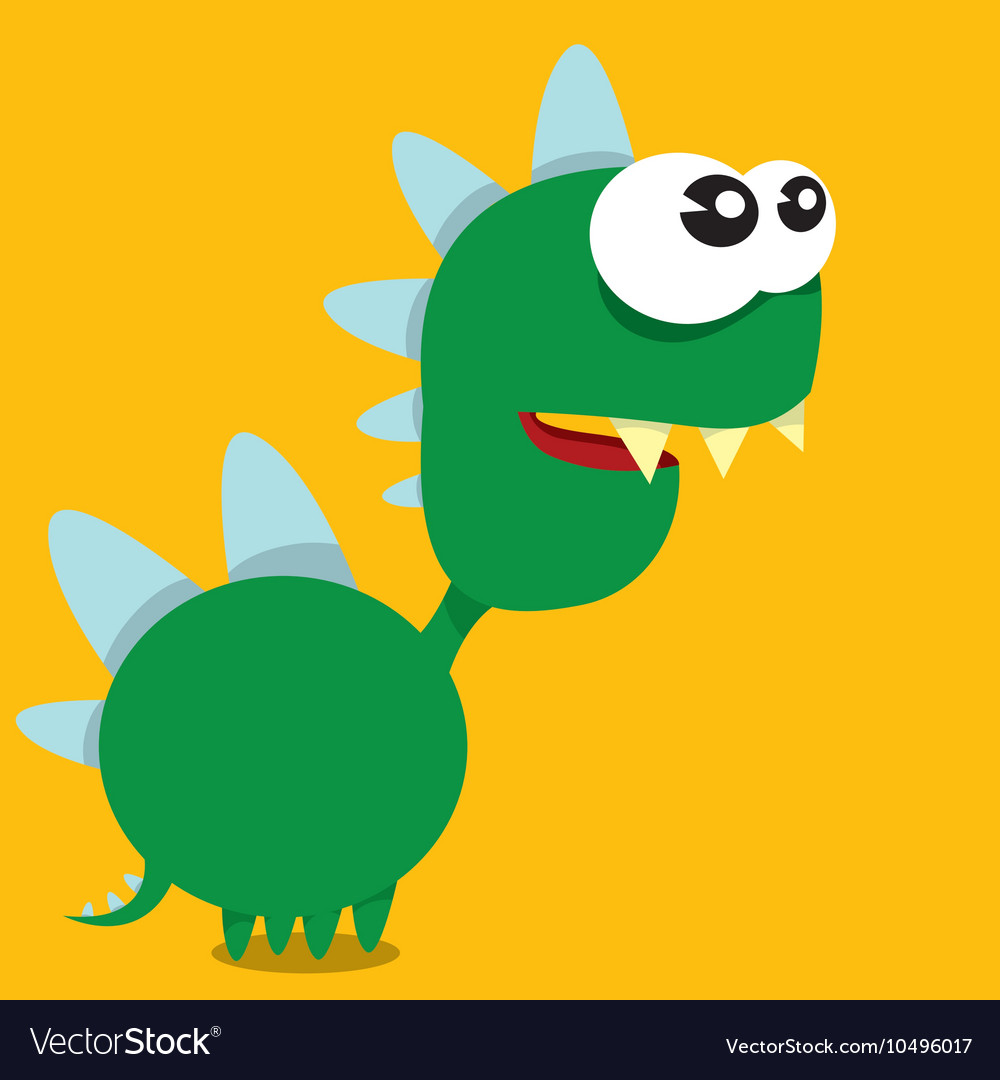 Cartoon funny dragon dinosaur Royalty Free Vector Image